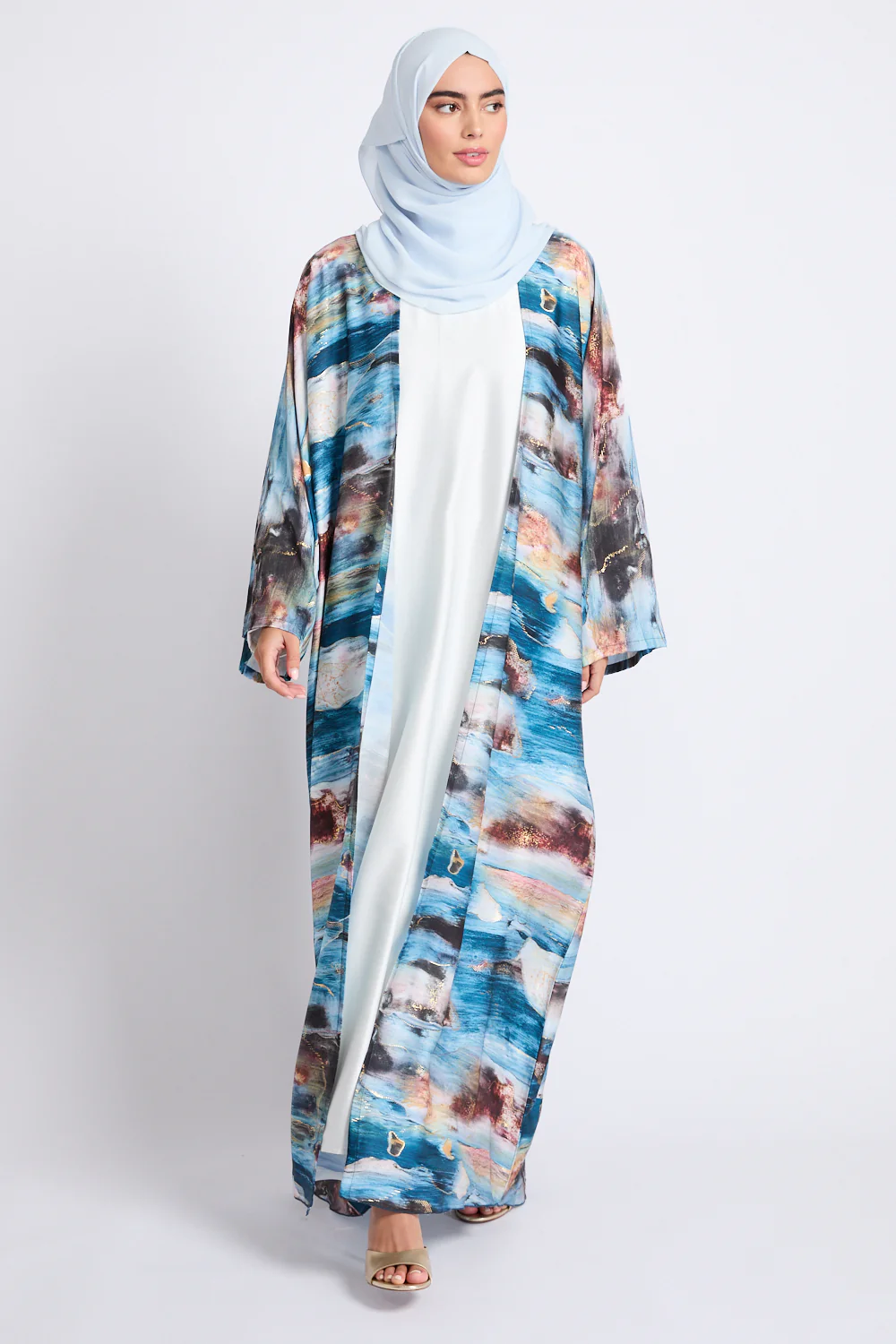 Premium Celestial Open Abaya – Ocean Sky - LIMITED EDITION - Image 7