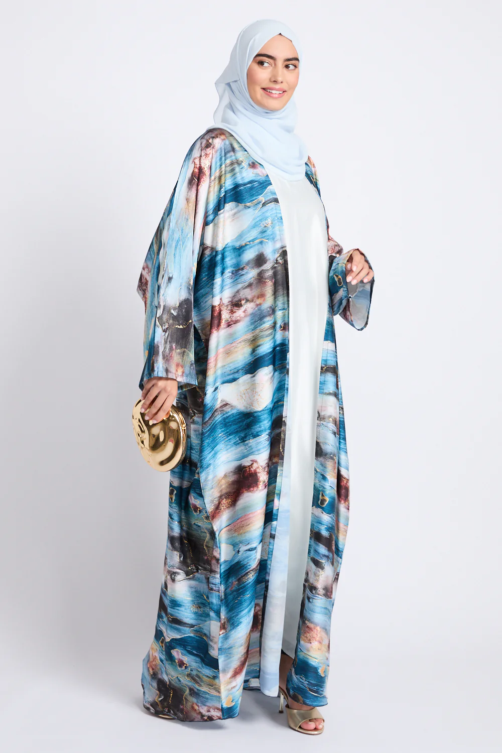 Premium Celestial Open Abaya – Ocean Sky - LIMITED EDITION - Image 8