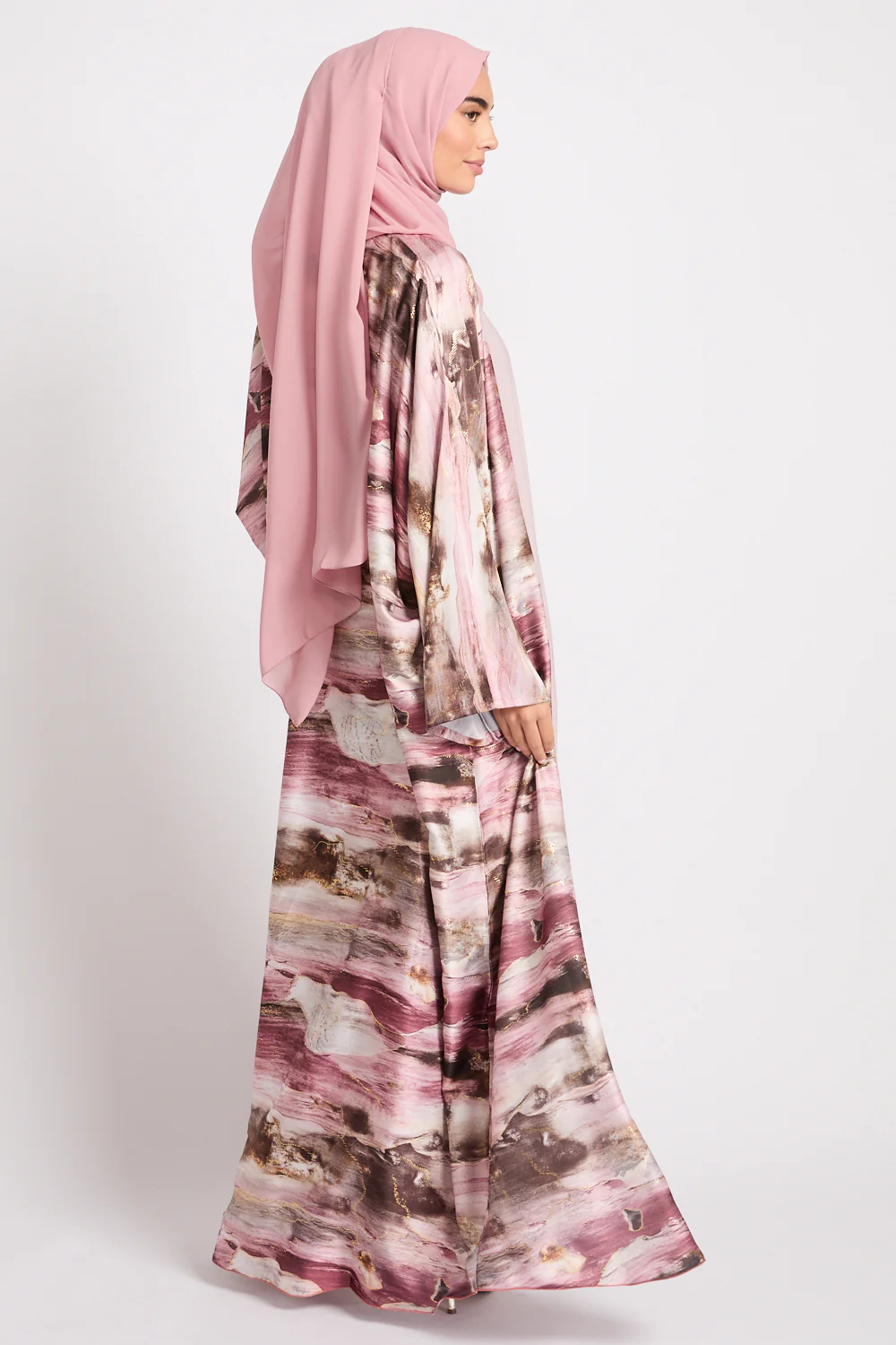 Premium Celestial Open Abaya – Rosé Horizon- LIMITED EDITION - Image 8