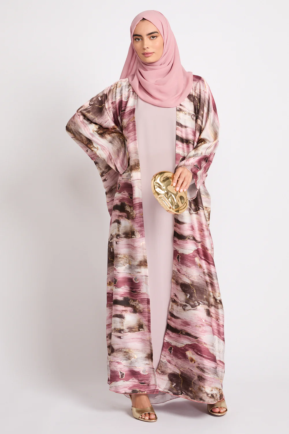 Premium Celestial Open Abaya – Rosé Horizon- LIMITED EDITION - Image 9