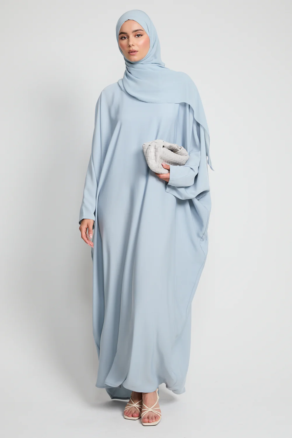 Premium Closed Farasha - Dusky Powder Blue