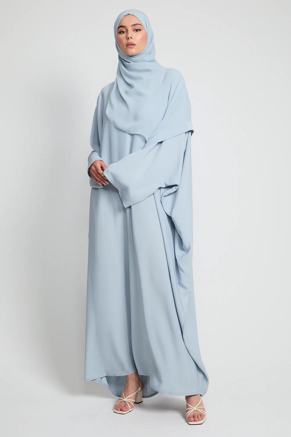 Premium Closed Farasha - Dusky Powder Blue - Image 3