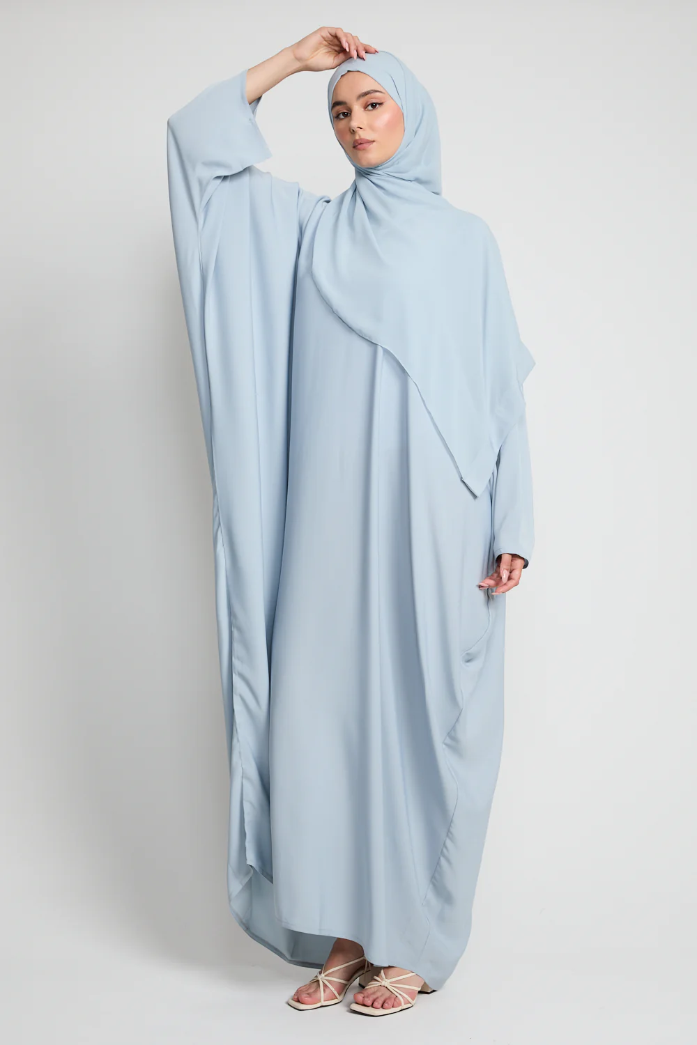 Premium Closed Farasha - Dusky Powder Blue - Image 4