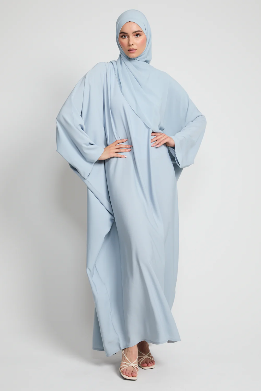 Premium Closed Farasha - Dusky Powder Blue - Image 5