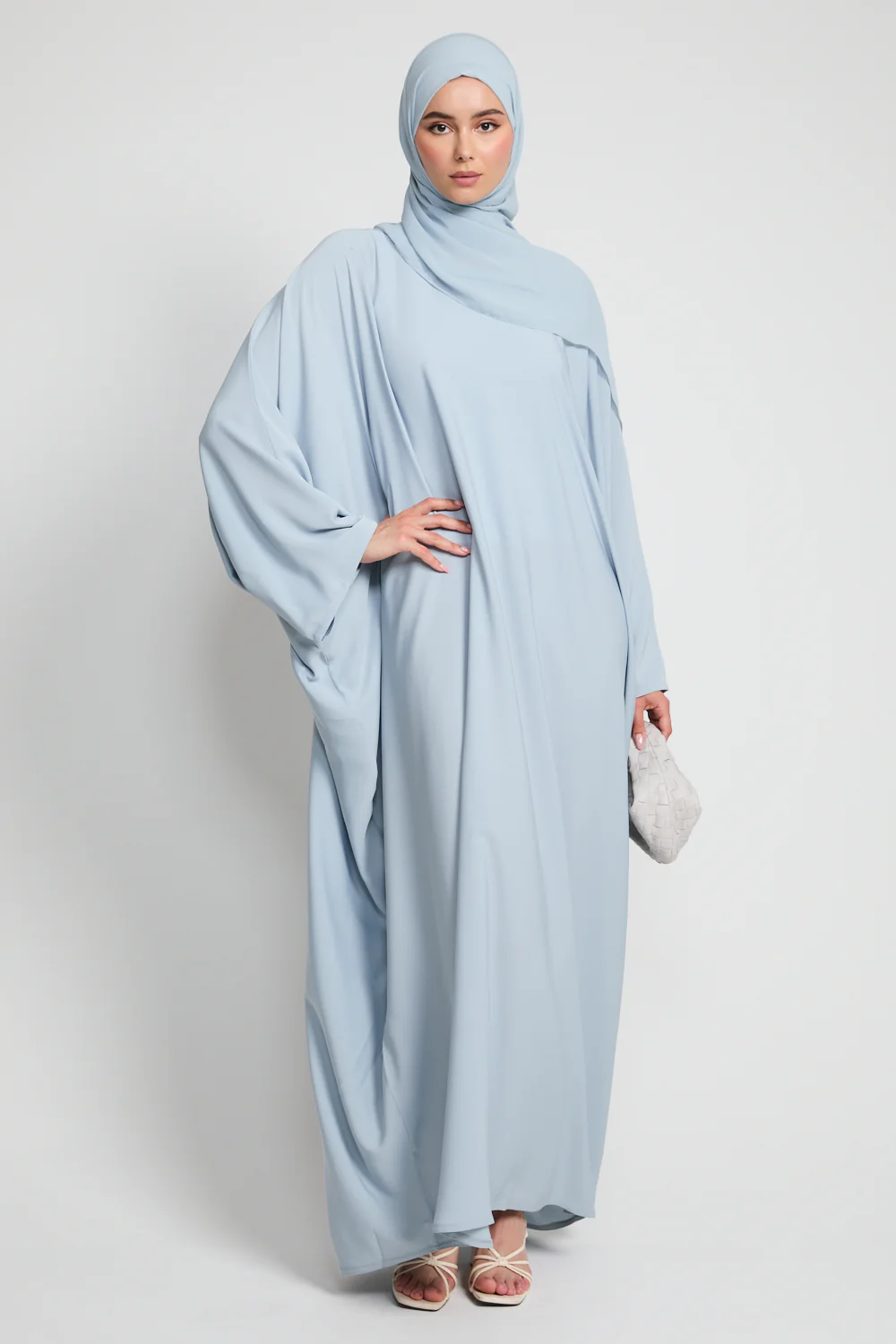 Premium Closed Farasha - Dusky Powder Blue - Image 6