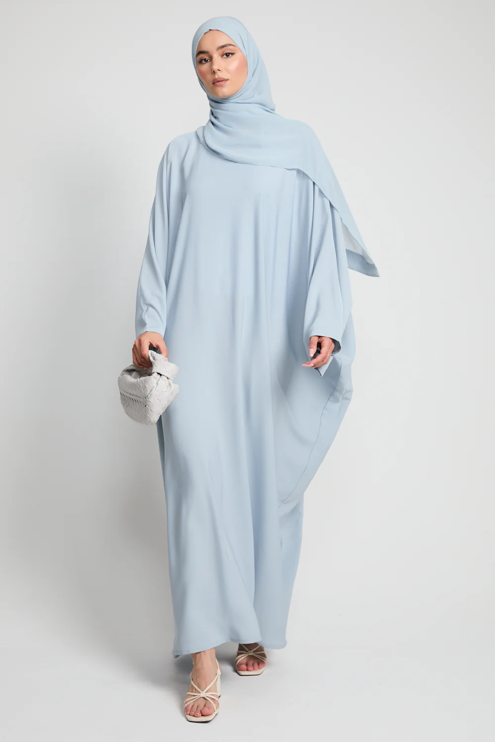 Premium Closed Farasha - Dusky Powder Blue - Image 7