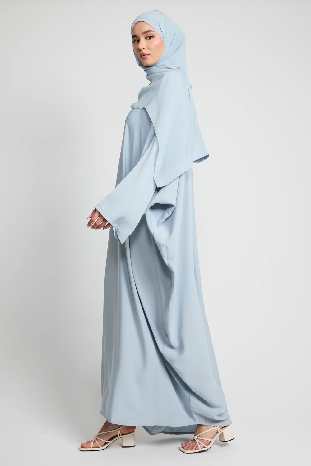 Premium Closed Farasha - Dusky Powder Blue - Image 8
