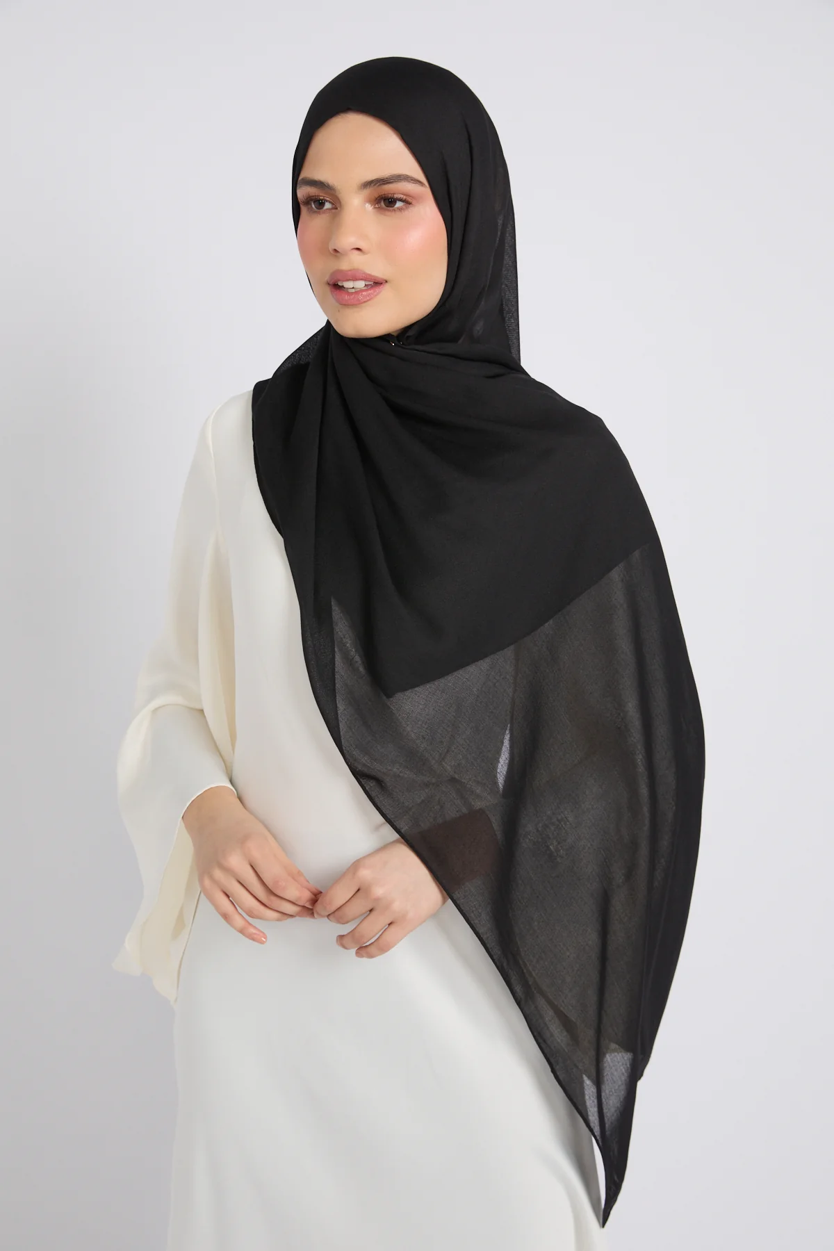 Premium Cotton Modal Hijab - Black