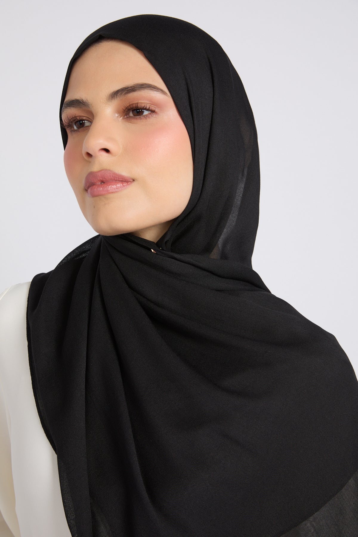Premium Cotton Modal Hijab - Black - Image 2