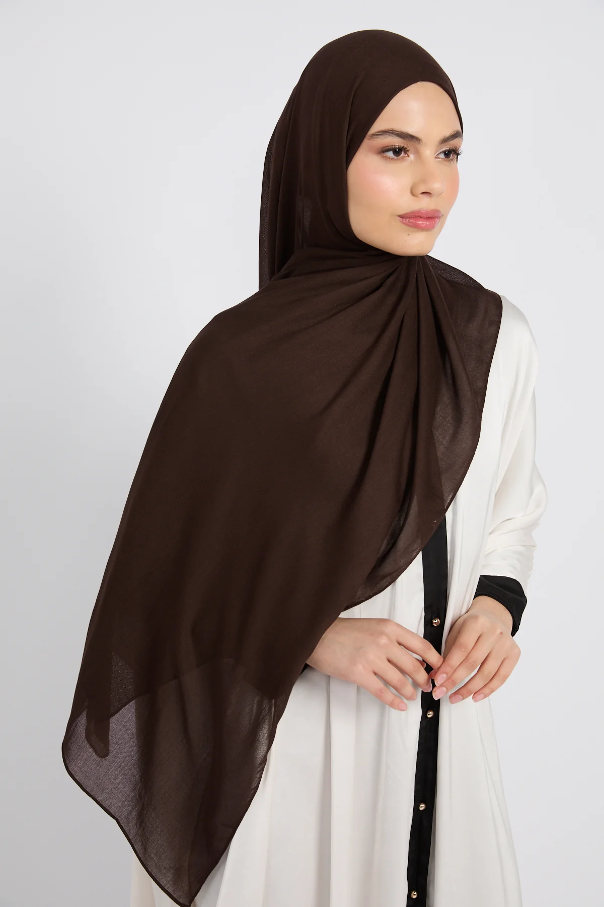 Premium Cotton Modal Hijab - Chocolate Plum
