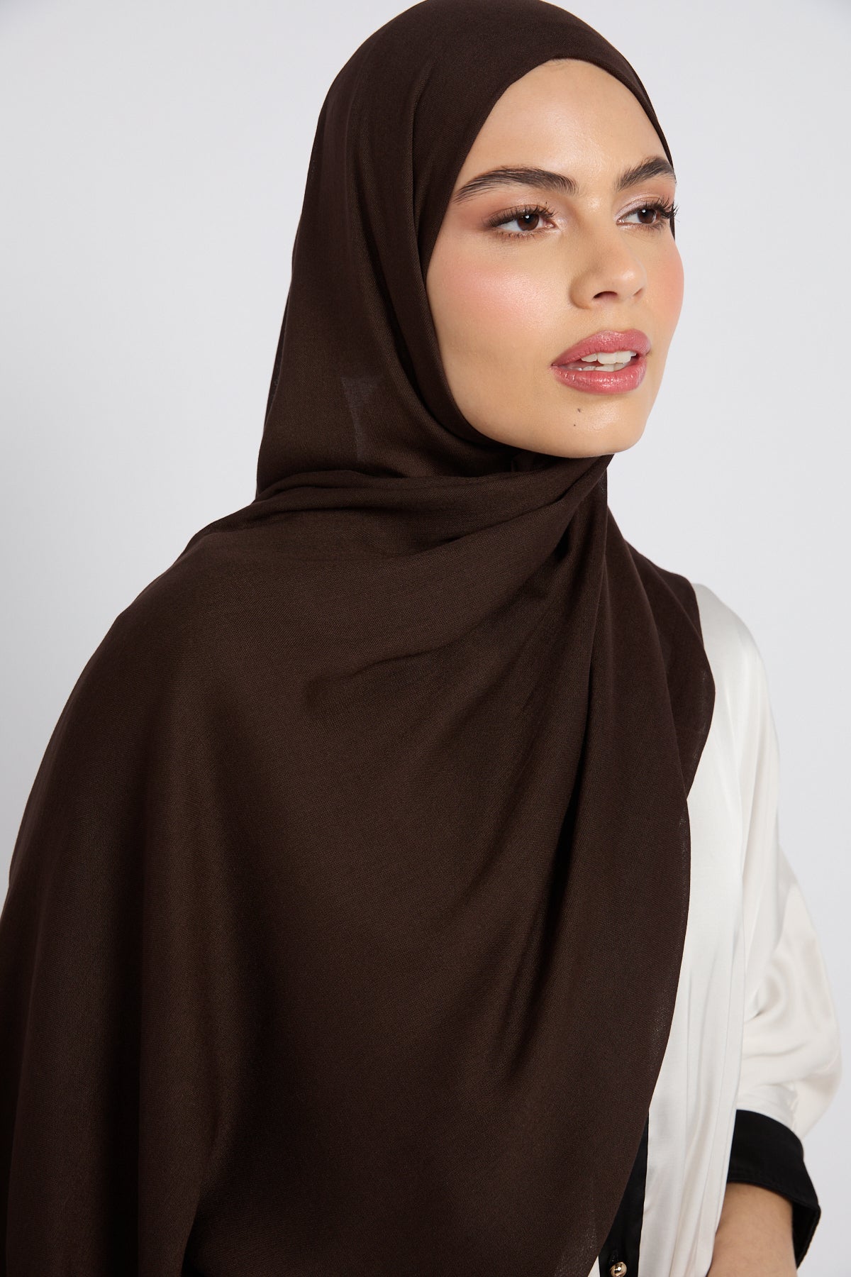 Premium Cotton Modal Hijab - Chocolate Plum - Image 2