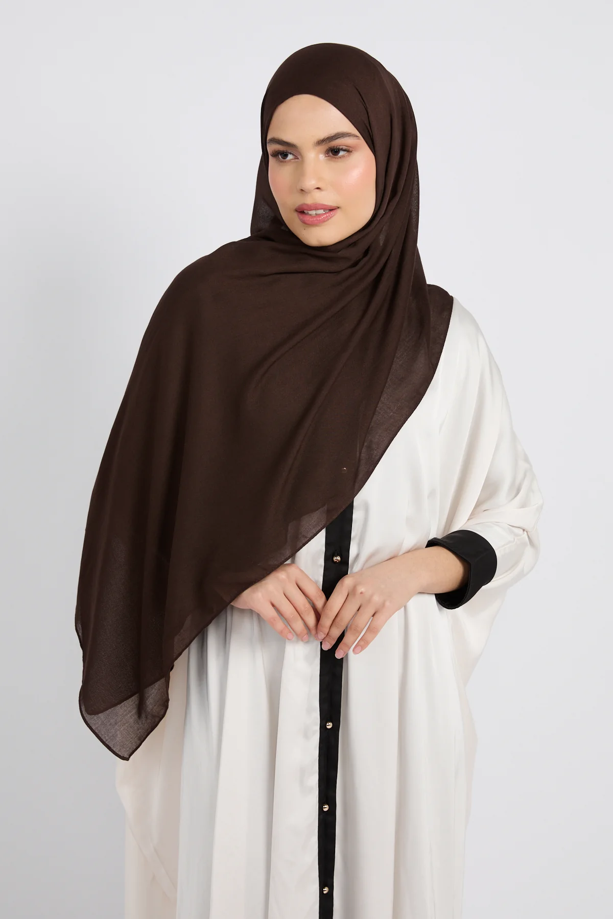 Premium Cotton Modal Hijab - Chocolate Plum - Image 3
