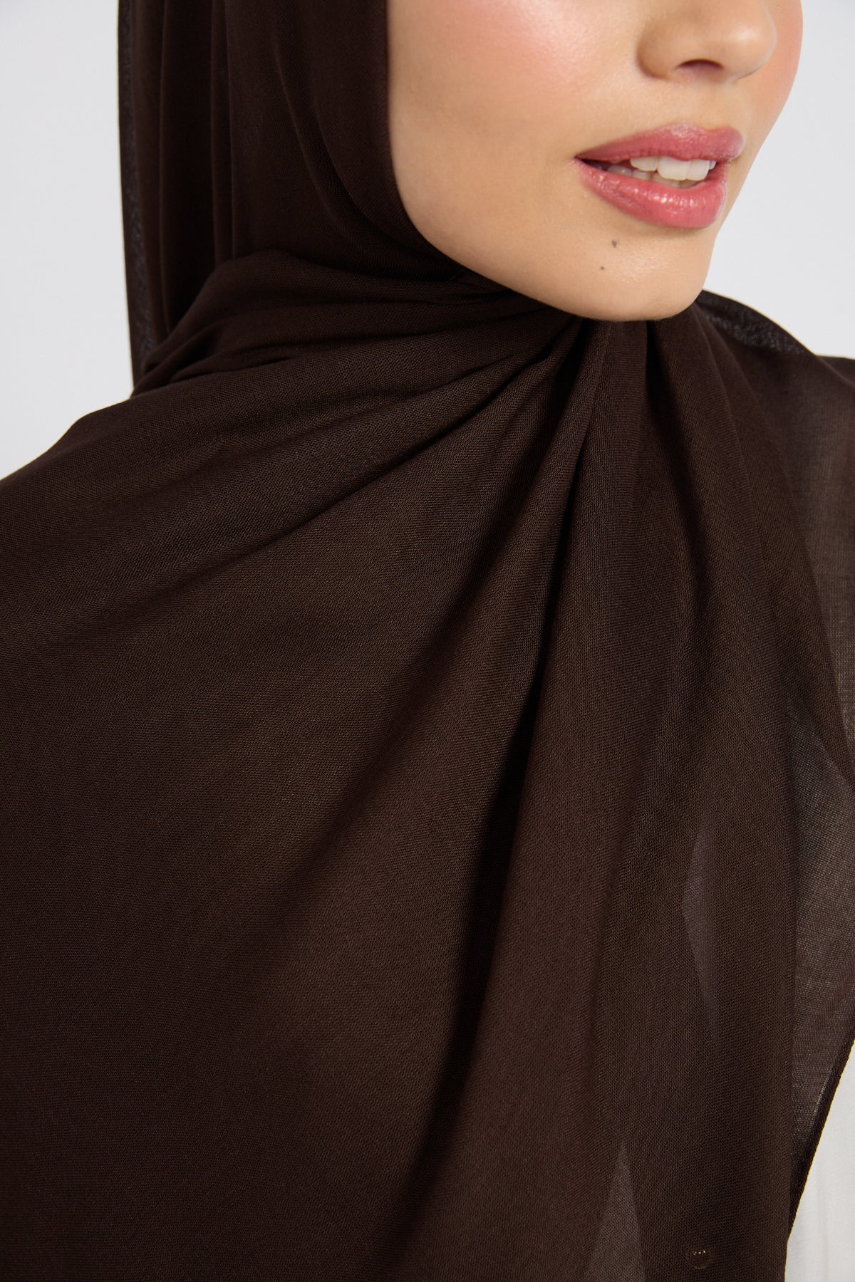 Premium Cotton Modal Hijab - Chocolate Plum - Image 4