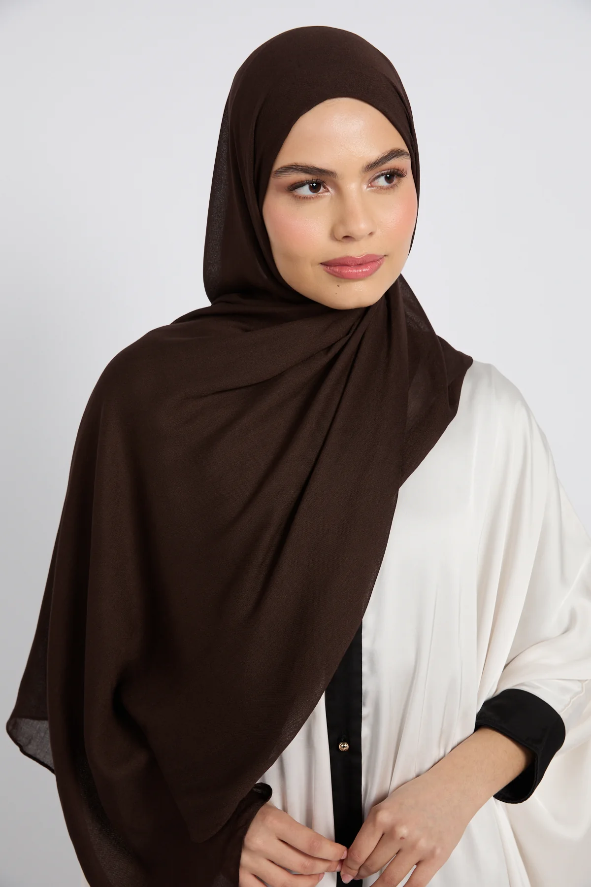 Premium Cotton Modal Hijab - Chocolate Plum - Image 5