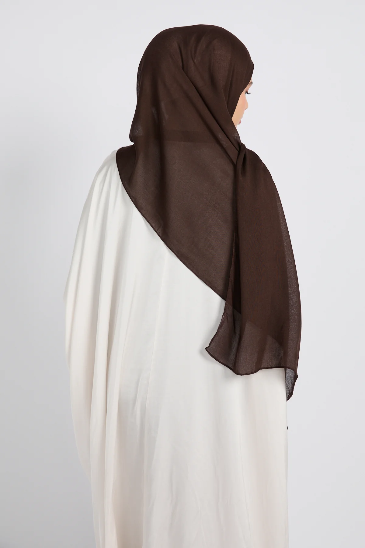 Premium Cotton Modal Hijab - Chocolate Plum - Image 6