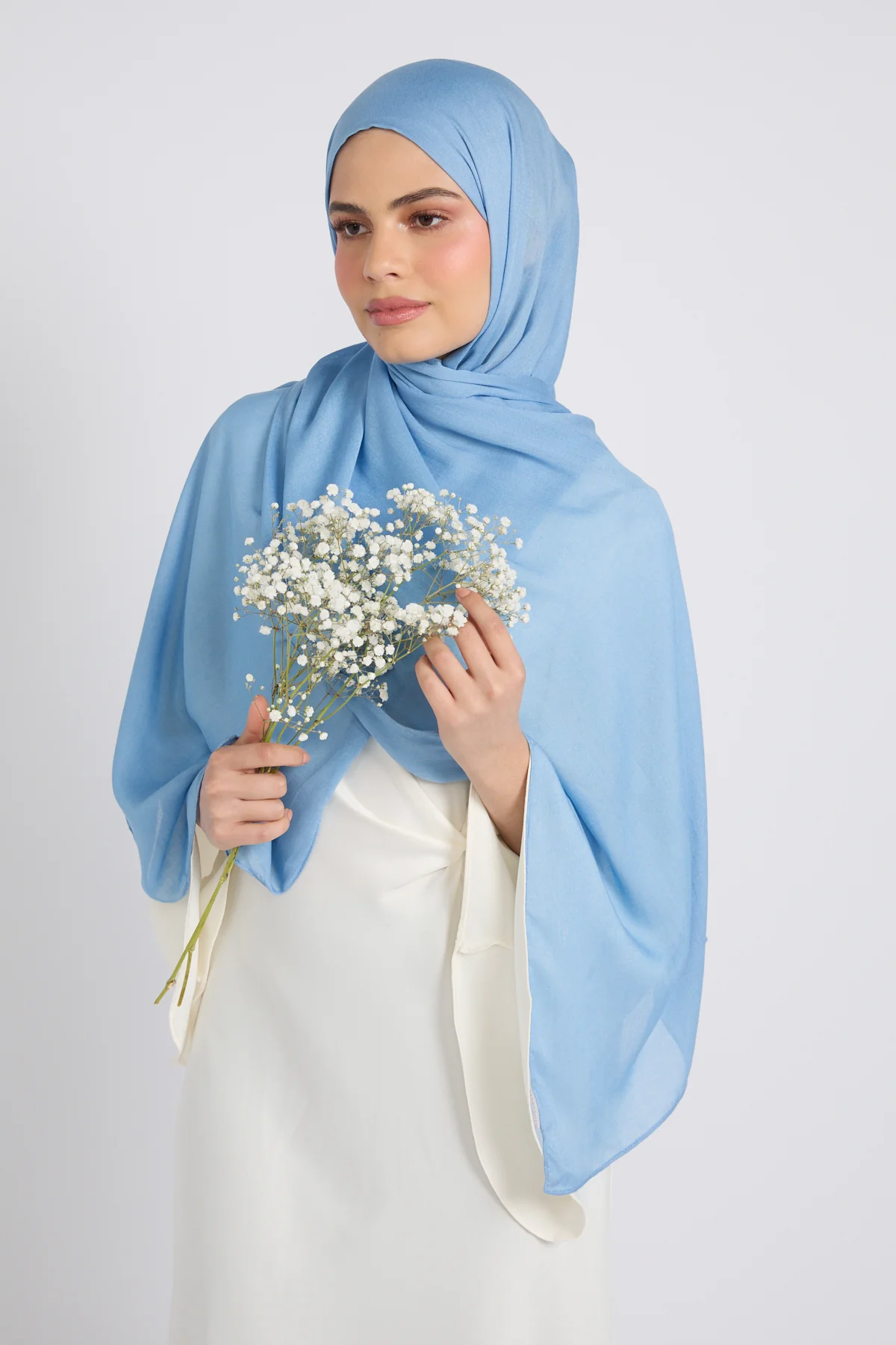 Premium Cotton Modal Hijab - Endless Sky - Image 3