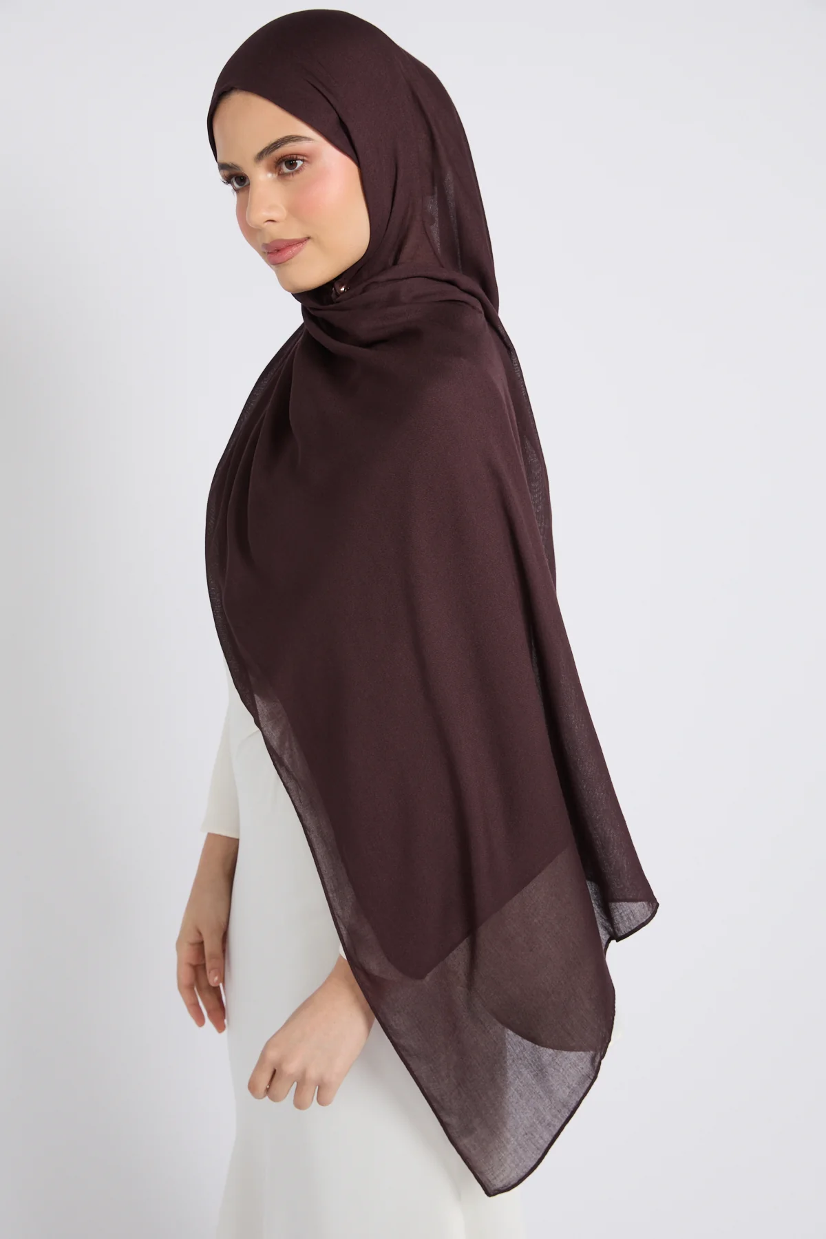 Premium Cotton Modal Hijab - Espresso - Image 5