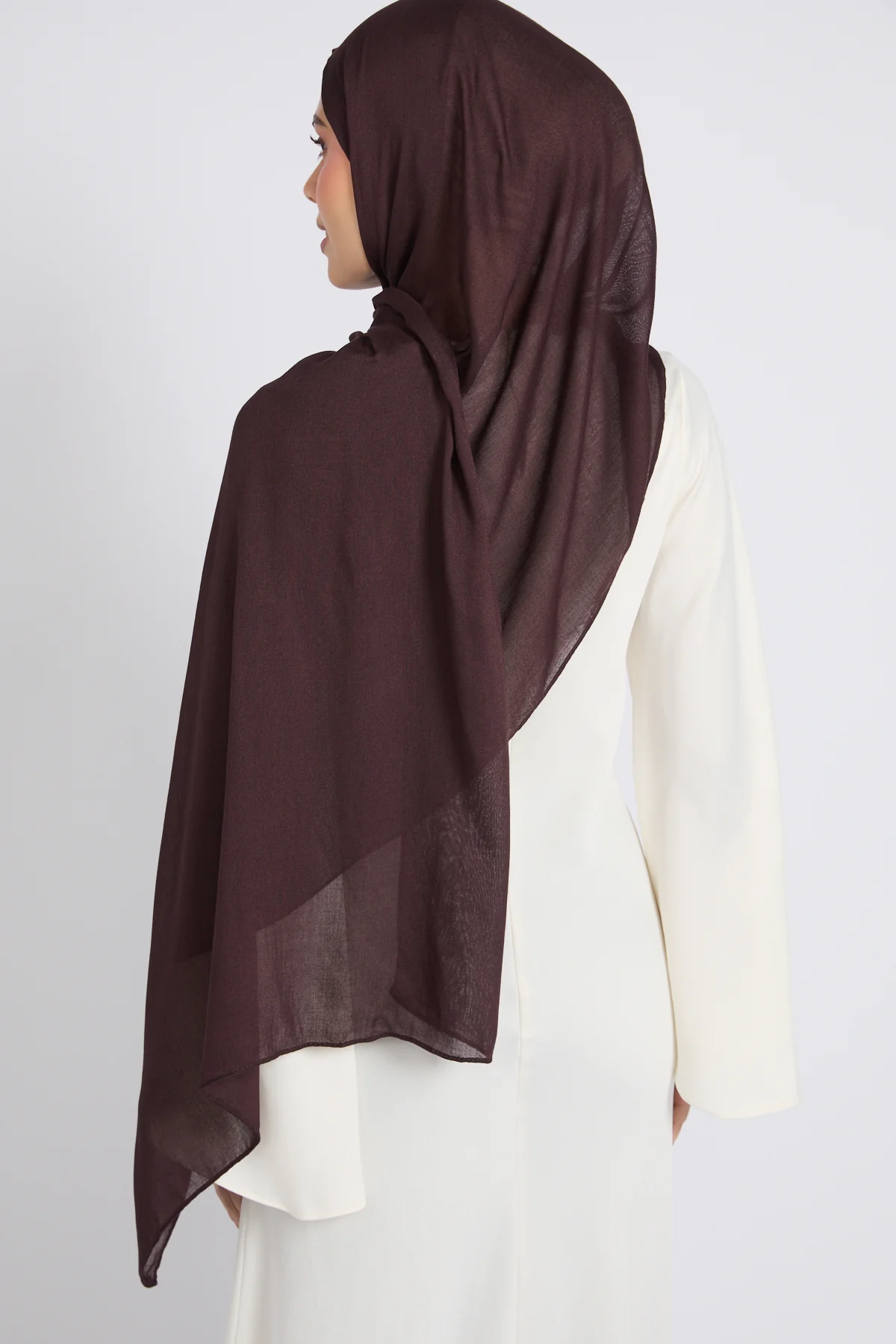 Premium Cotton Modal Hijab - Espresso - Image 6