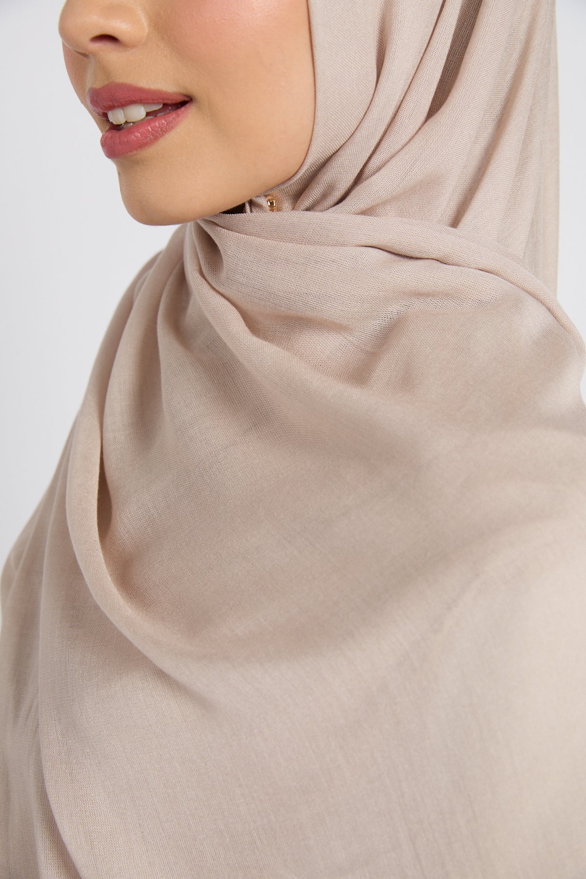 Premium Cotton Modal Hijab - Feather Grey - Image 4