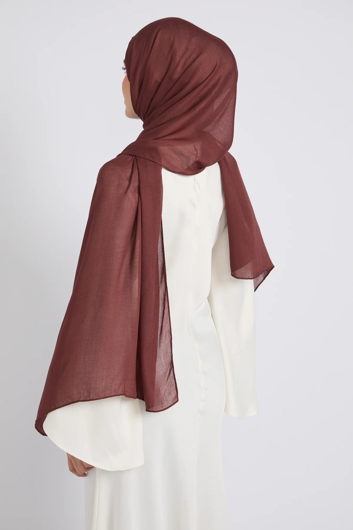 Premium Cotton Modal Hijab - Mahogany - Image 4