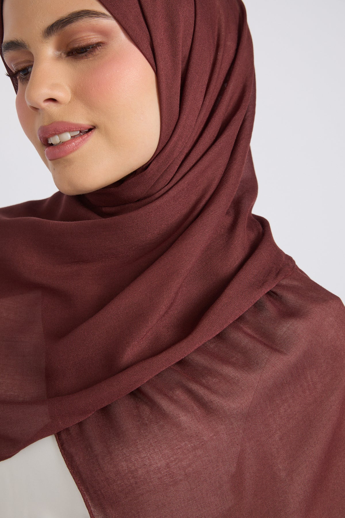 Premium Cotton Modal Hijab - Mahogany - Image 5