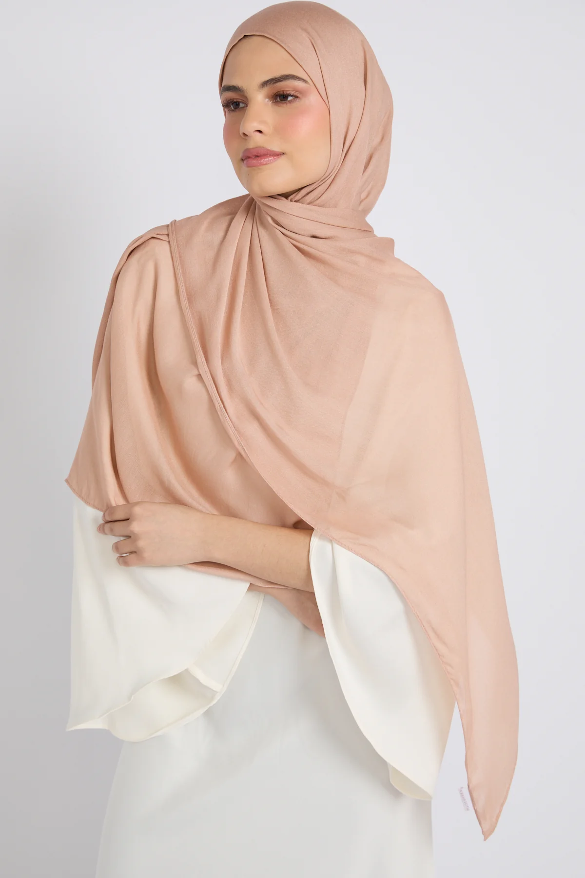 Premium Cotton Modal Hijab - Mahogany Rose - Image 4