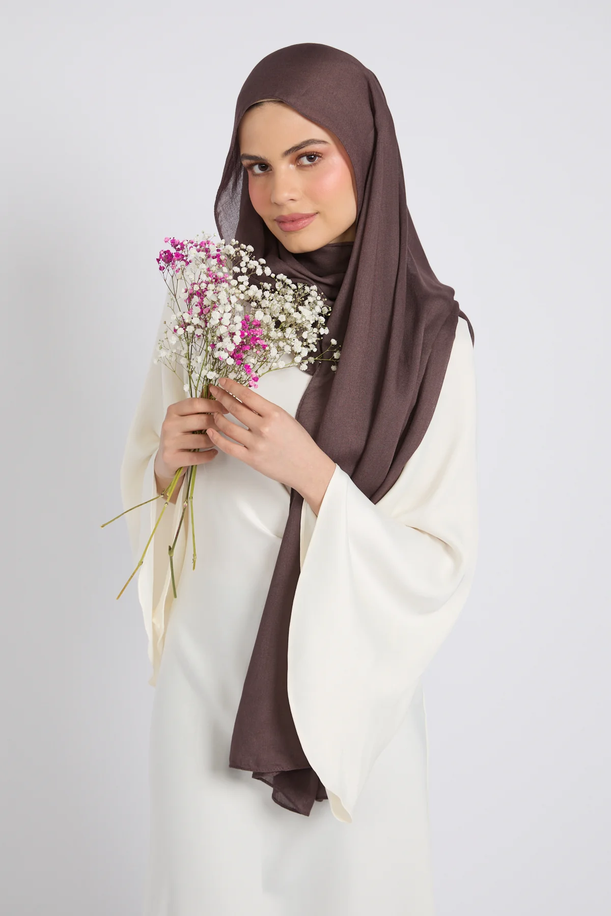 Premium Cotton Modal Hijab - Plum Truffle - Image 6