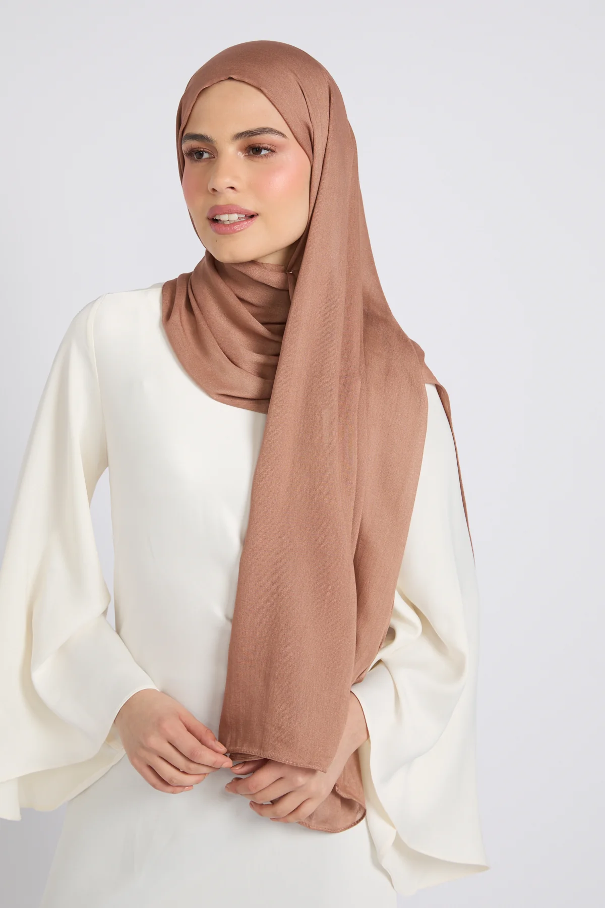Premium Cotton Modal Hijab - Praline
