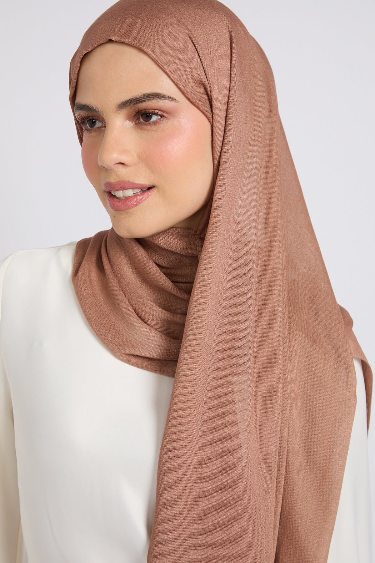 Premium Cotton Modal Hijab - Praline - Image 2