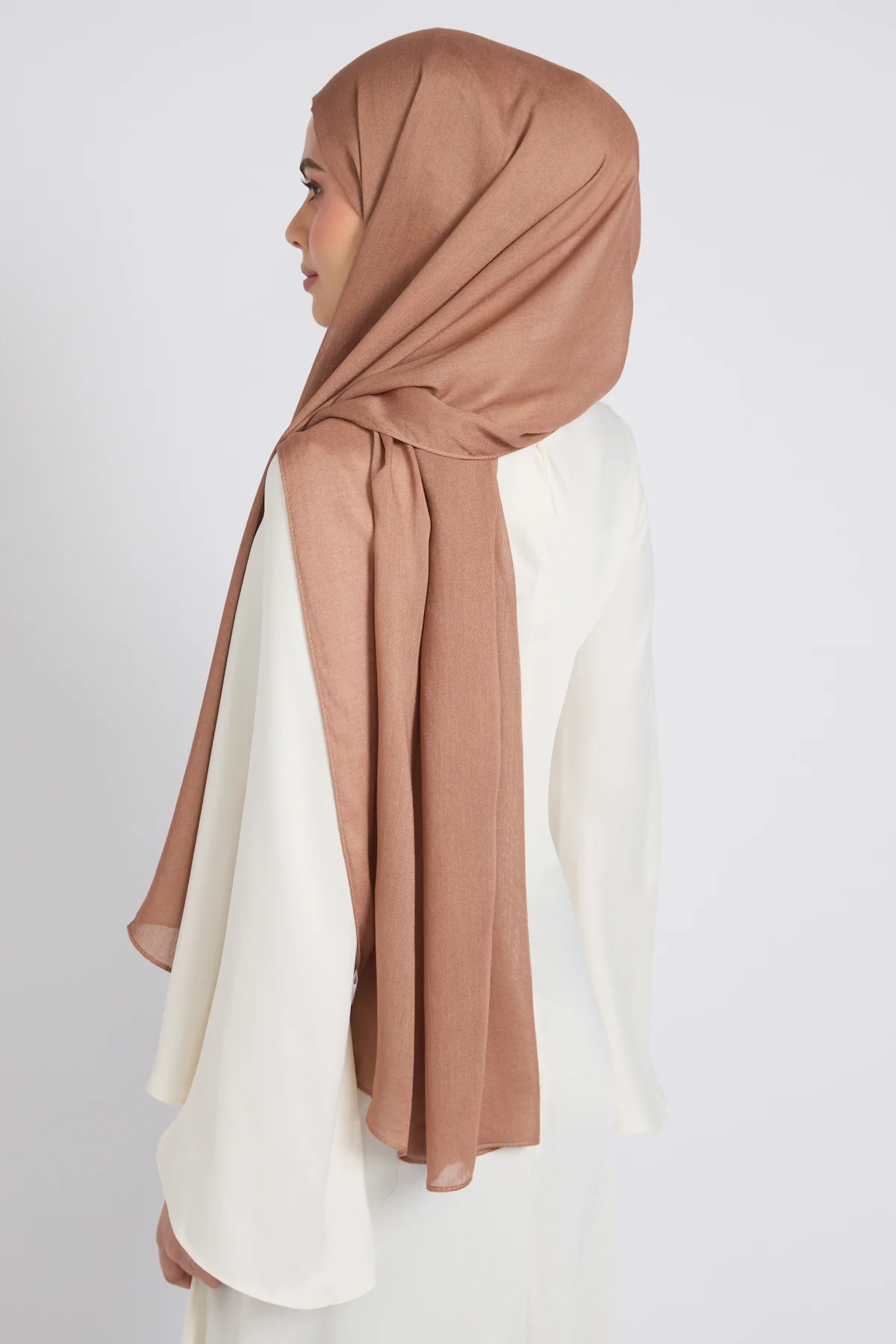 Premium Cotton Modal Hijab - Praline - Image 3