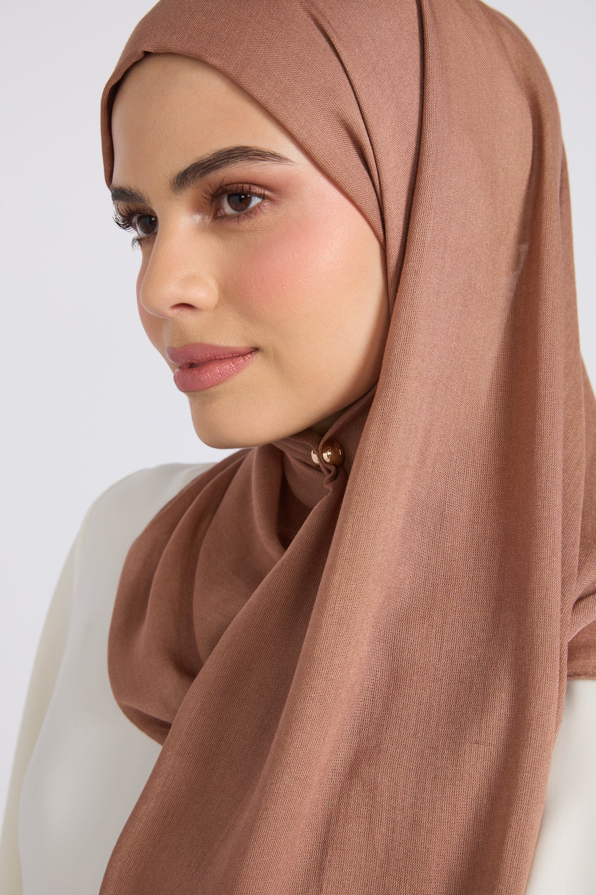 Premium Cotton Modal Hijab - Praline - Image 4