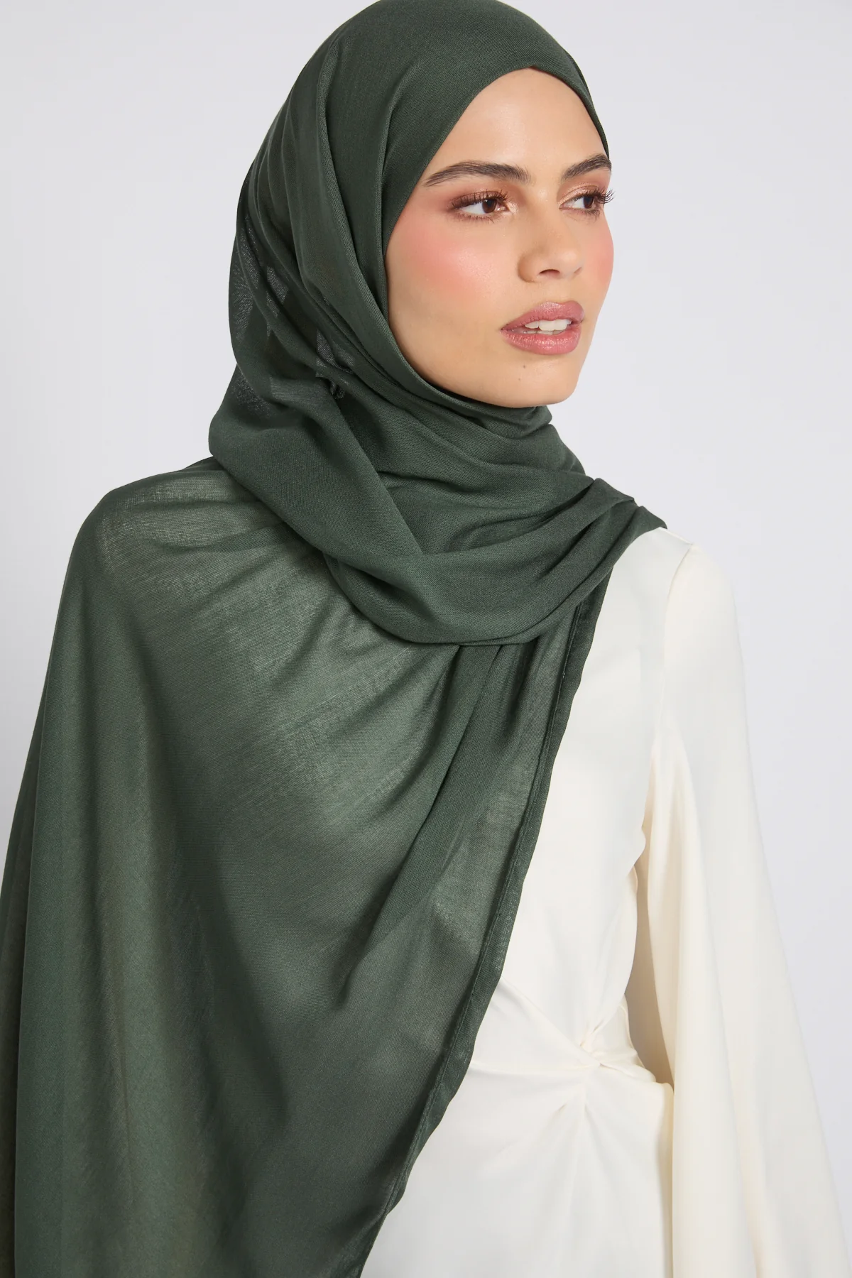 Premium Cotton Modal Hijab - Rifle Green