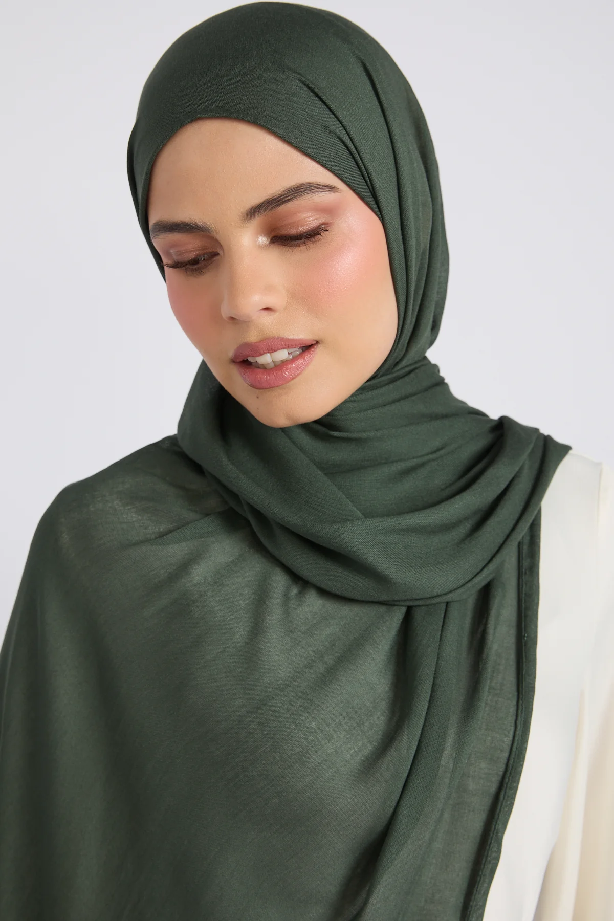 Premium Cotton Modal Hijab - Rifle Green - Image 2