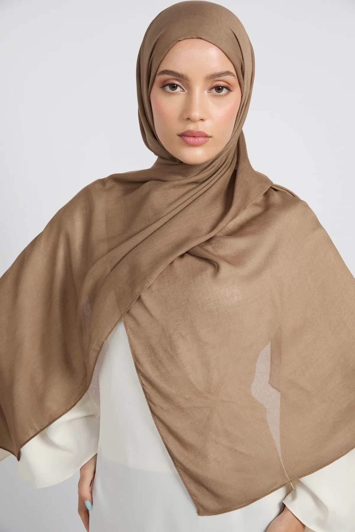 Premium Cotton Modal Hijab - Savannah Tan - Image 3