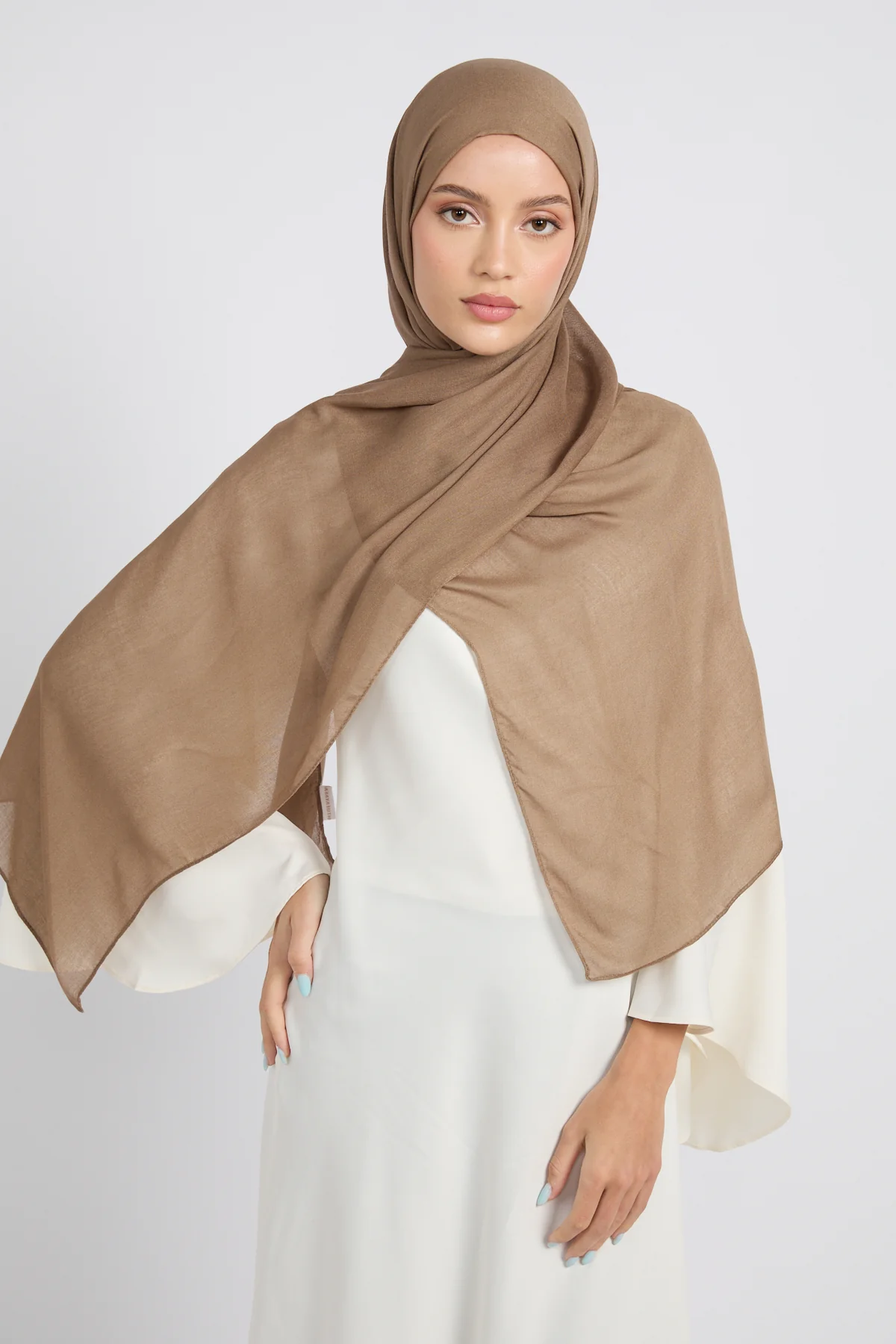Premium Cotton Modal Hijab - Savannah Tan - Image 4