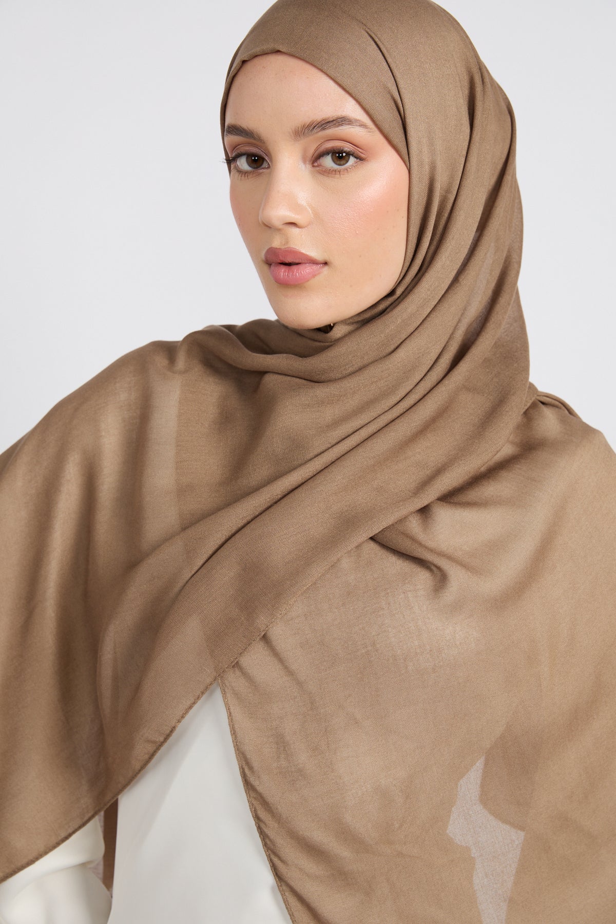 Premium Cotton Modal Hijab - Savannah Tan - Image 5