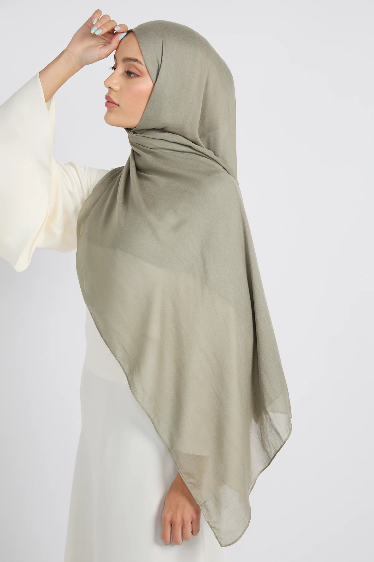 Premium Cotton Modal Hijab - Sea Grass