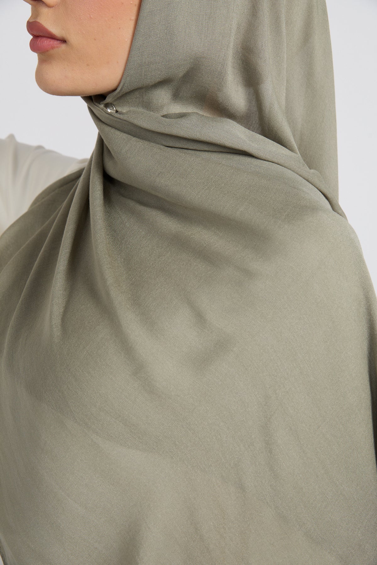 Premium Cotton Modal Hijab - Sea Grass - Image 4