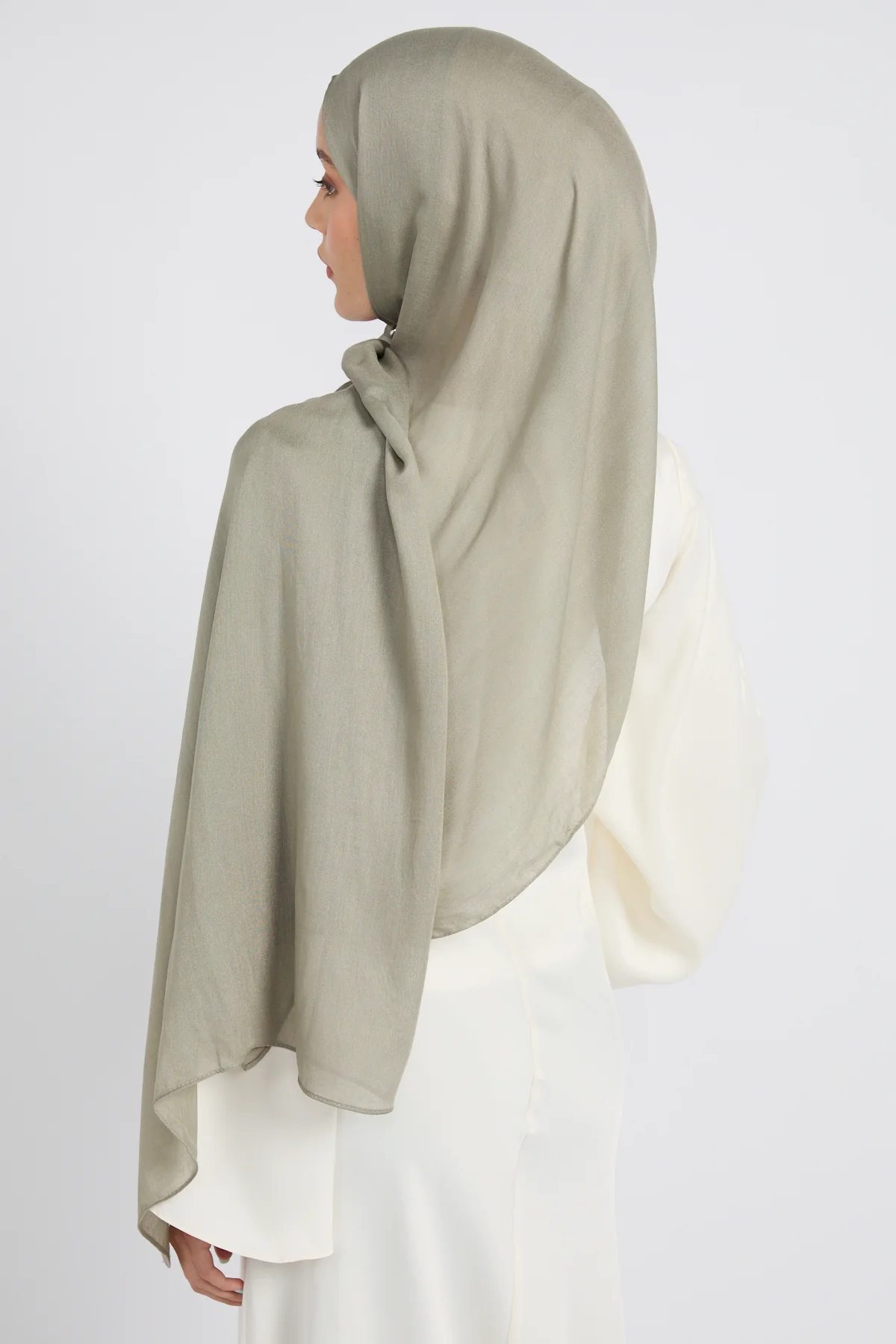 Premium Cotton Modal Hijab - Sea Grass - Image 6