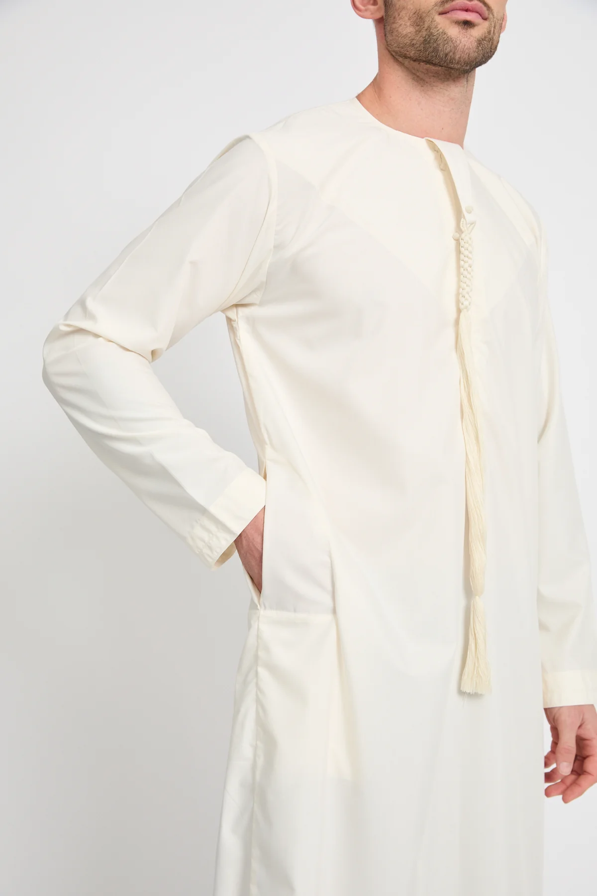 Premium Emirati Thobe - Ivory - Image 4