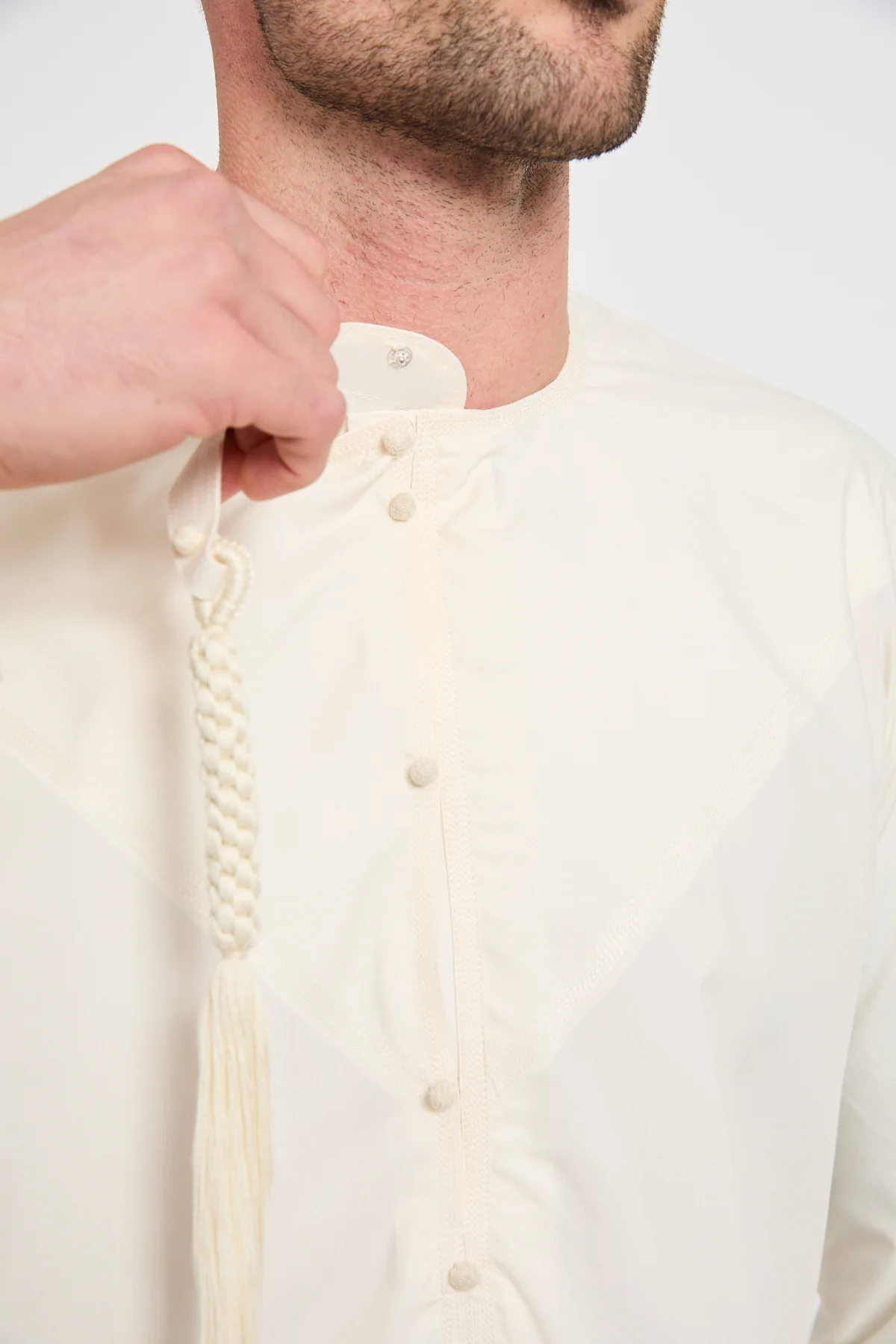 Premium Emirati Thobe - Ivory - Image 7