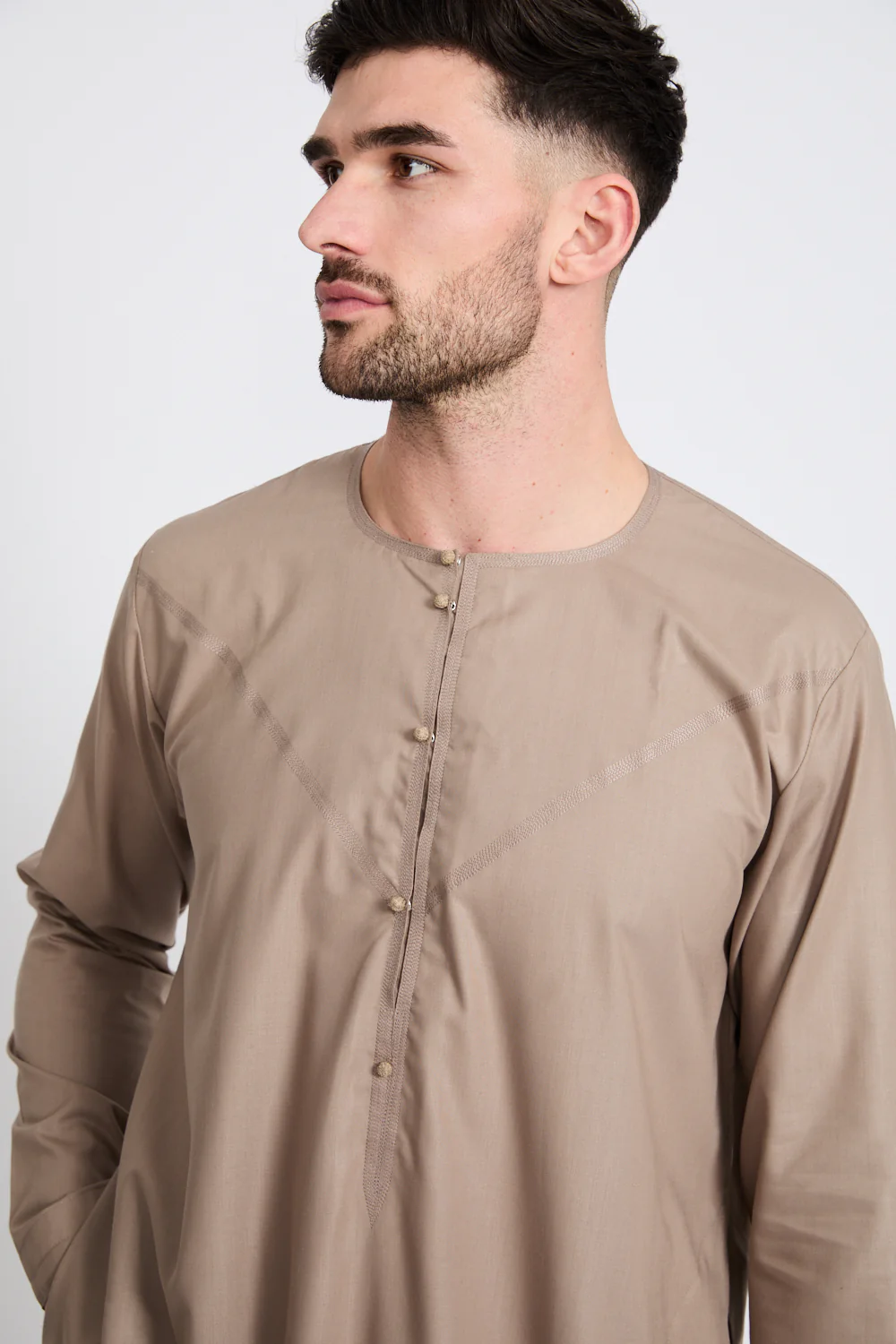 Premium Emirati Thobe - Latte - Image 5