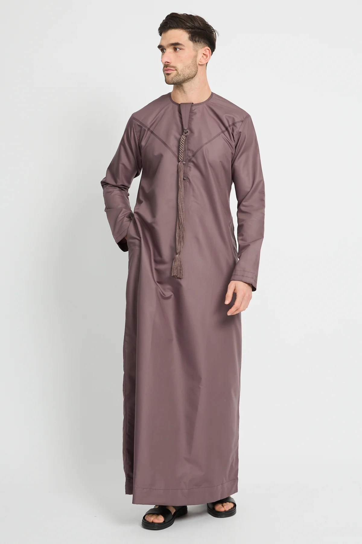 Premium Emirati Thobe - Mauve Taupe