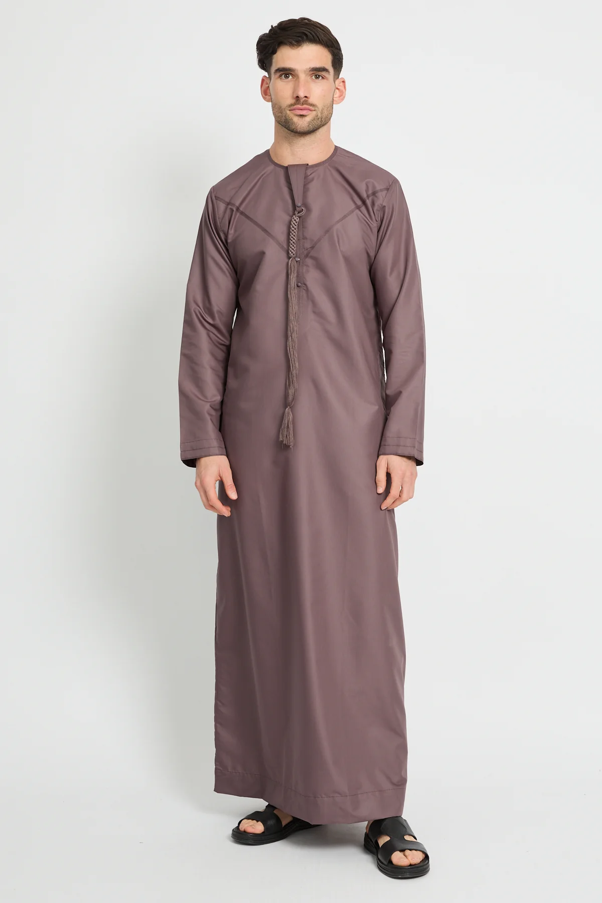 Premium Emirati Thobe - Mauve Taupe - Image 3
