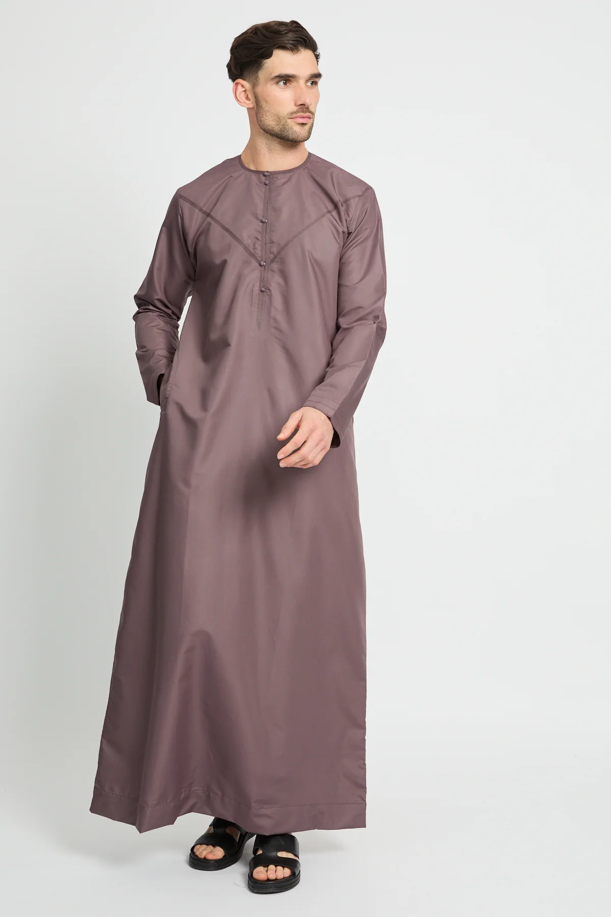 Premium Emirati Thobe - Mauve Taupe - Image 5