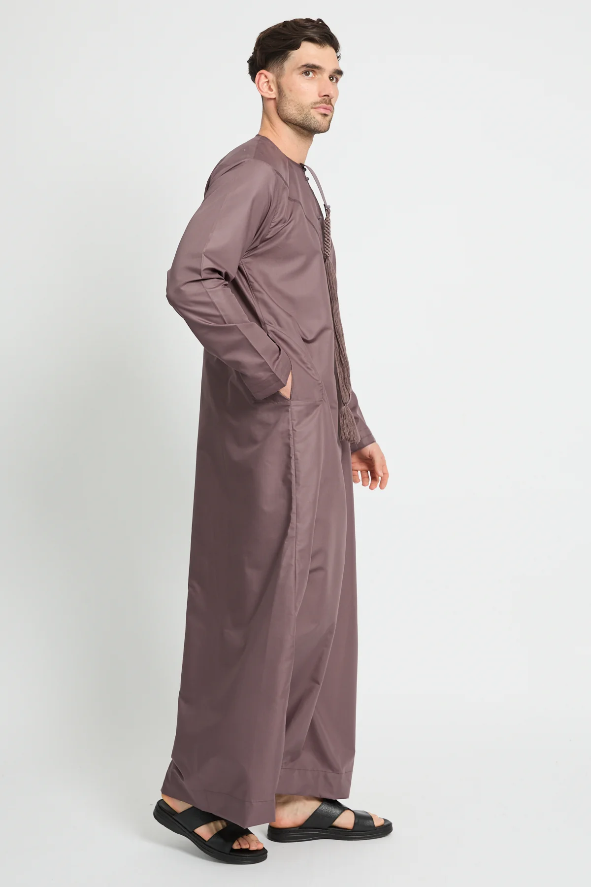 Premium Emirati Thobe - Mauve Taupe - Image 6