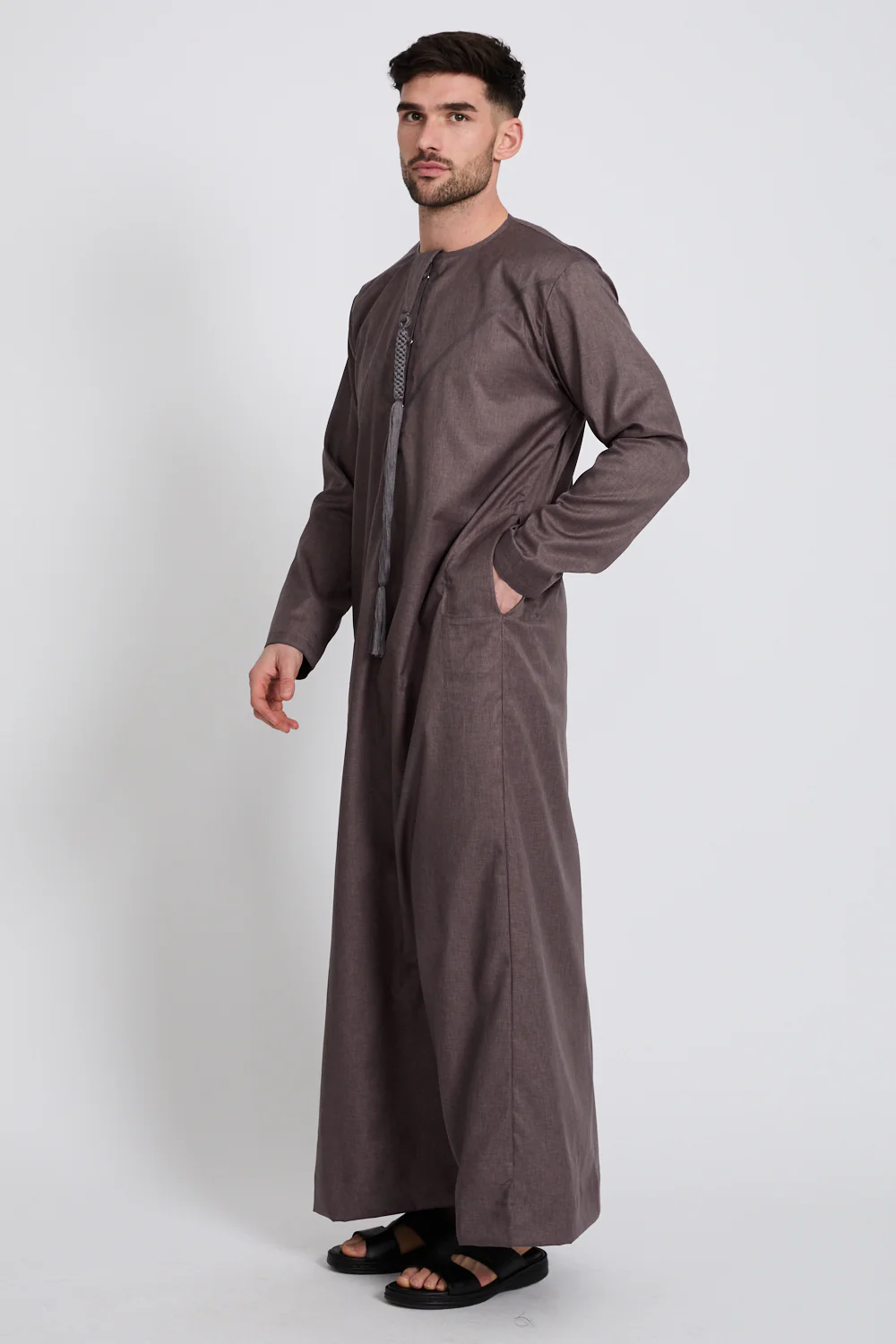 Premium Emirati Thobe - Smoked Mauve - Image 5
