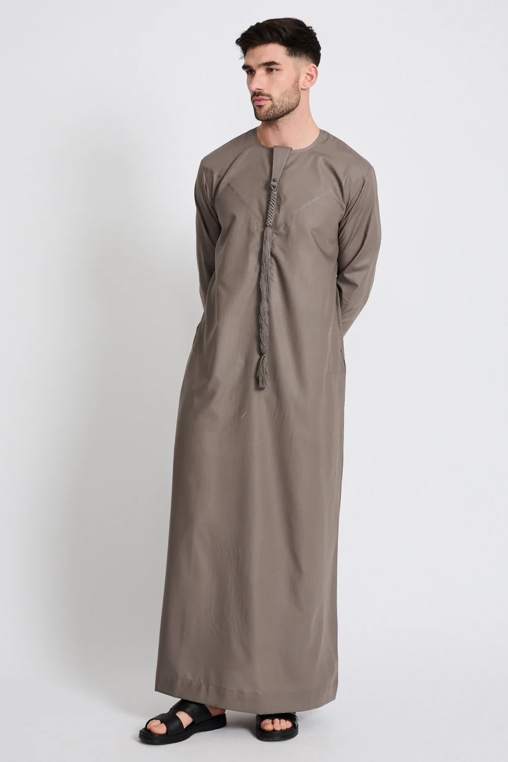 Premium Emirati Thobe - Smoky Taupe - Image 8