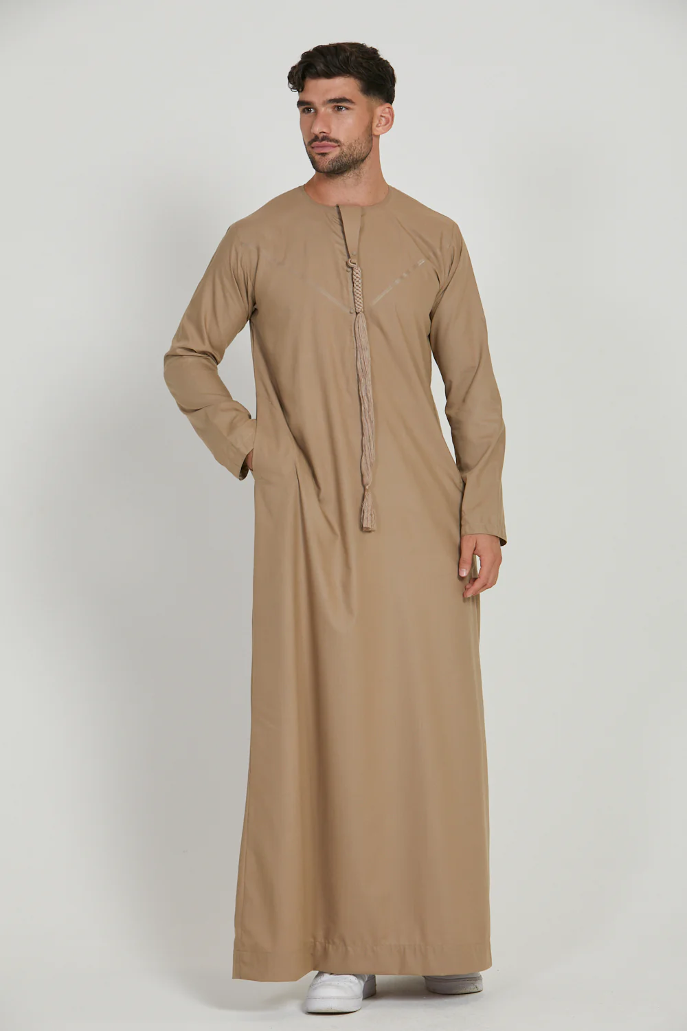Premium Emirati Thobe - Warm Sand - Image 4