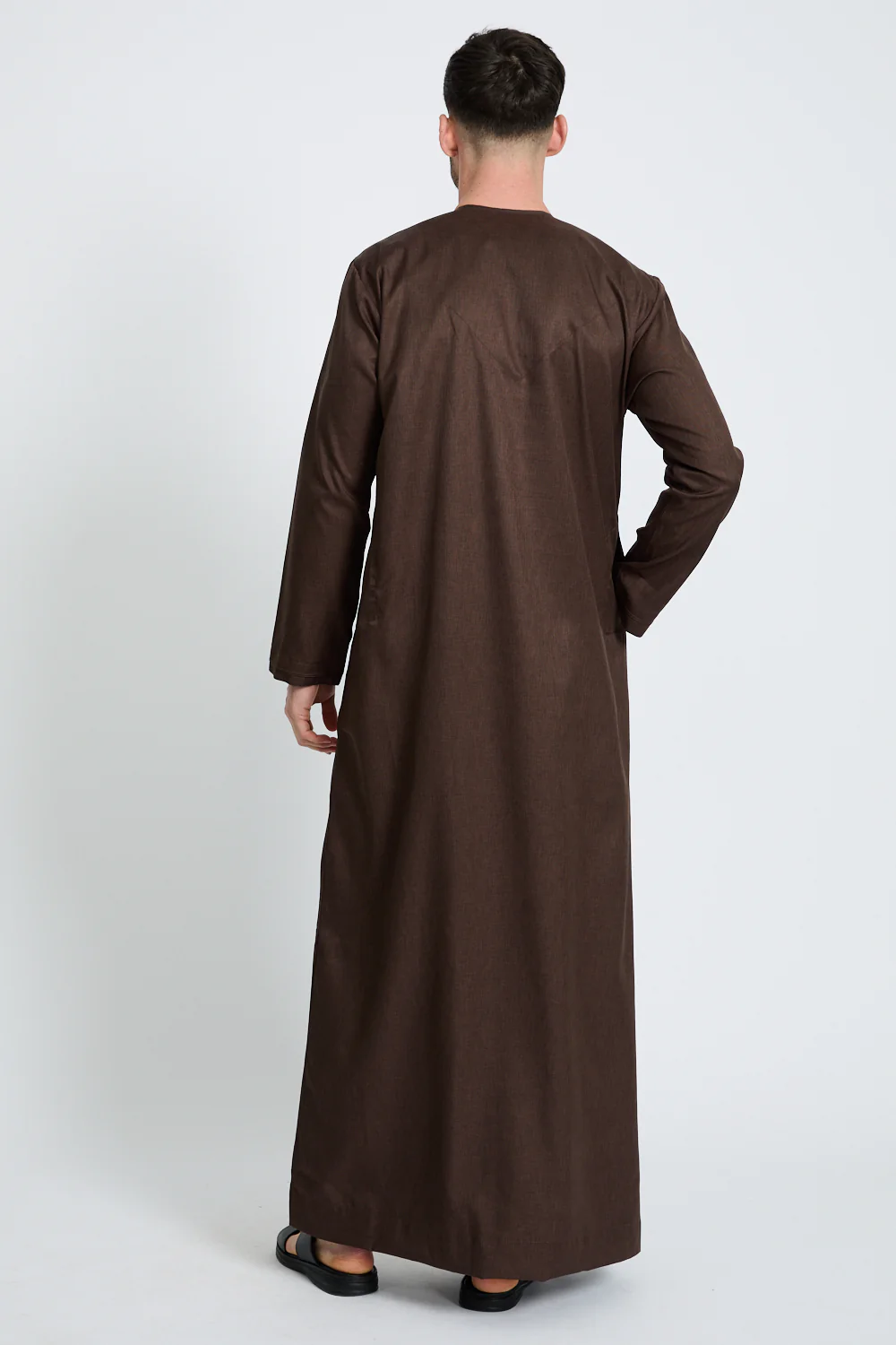 Premium Emirati Thobe with Pleat Detailing - Oakwood - Image 8